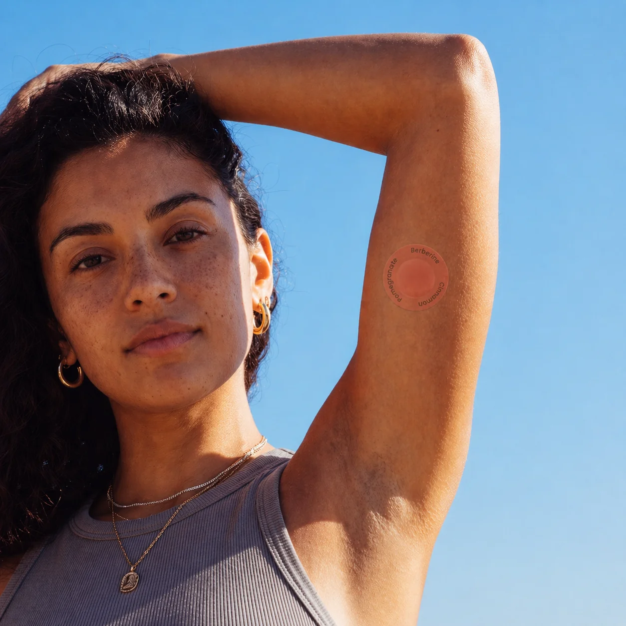A person wearing a LifeGauge patch on the arm